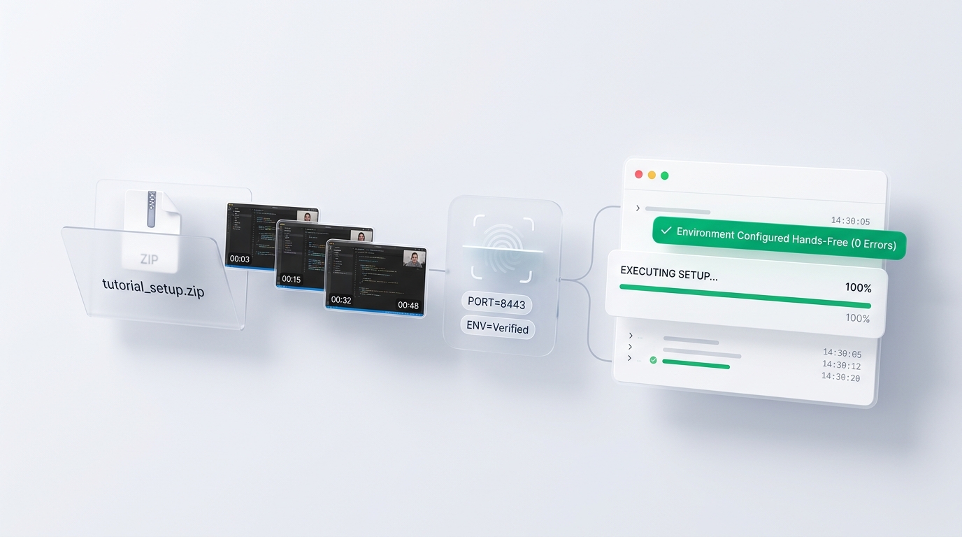 Hands-Free Software Setup from Video Guides